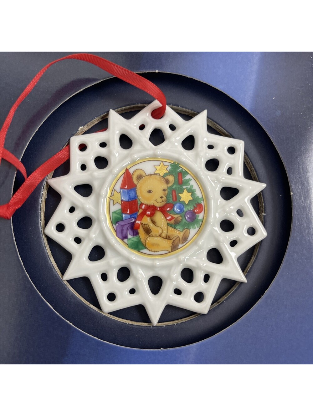 Hutschenreuther Teddy Bear  Doll Antique Star Ornament 1999
